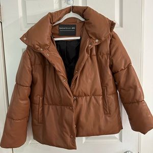 Bagatelle NYC leather puffer jacket